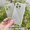 Combo 2 Ốp Lưng Trong Nhám Unibody iPhone 14 Pro Siêu Mỏng