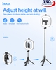 Gậy Tripod 3 Chân Bluetooth Tích Hợp Đèn Livestream Trợ Sáng Hoco LV03 Plus Chính Hãng