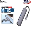 Hub Hoco HB28 6 in 1 Chuyển Type C Ra USB 3.0, HDMI, USB C, Thẻ Nhớ Tốc Độ Cao ( USB C Multimedia Adapter )