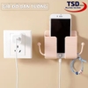 Giá Đỡ Điện Thoại Dán Tường Có Móc Treo Phụ Kiện