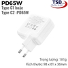 Củ Sạc Nhanh 3 Cổng 65W Hoco C115A Chính Hãng Công Suất Cao