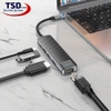 Hub Hoco HB23 5 in 1 Chuyển Type C Ra USB 3.0 + HDMI + RJ45 + PD60W Chính Hãng ( USB C Multimedia Adapter )