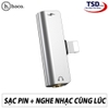 Jack Chia Cổng Lightning Sang 3.5mm 1 Ra 2 Chính Hãng Hoco LS25