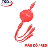 Cáp Sạc Đa Năng Dây Rút Hoco X75 3 in 1 Chính Hãng