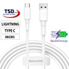 Cáp Sạc Nhanh Chính Hãng Baseus Mini White Dùng Cho Smartphone, Tablet ( Quick Charging & Sync Data TPE Cable )