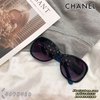 Mắt kính mát nữ thời trang cao cấp Chanel logo màu đen viền xanh siêu hot 213 (Italy) - KMCHANDX213