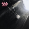 Dây chuyền, vòng đeo cổ nữ thời trang dây nhuyễn xi bạc mặt hình bông hoa lấp lánh siêu xinh - 500DCHOA-098