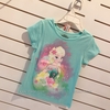 Áo thun tay ngắn trẻ em hình công chúa Anna Elsa (Frozen) màu xanh biển size XS cho bé gái 5 tuổi - ATTWFZXN5T