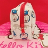 Hộp bút, bóp viết, túi đựng dụng cụ trang điểm, mỹ phẩm 1 ngăn nhiều hình Doremon và Hello Kitty màu trắng viền đỏ (dây kéo ngắn) dành cho mọi lứa tuổi - 140DO001D120
