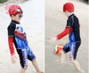Set đồ bơi , đồ lặn áo quần rời trẻ em tặng kèm nón bơi hình người nhện Spiderman màu đỏ đen cho bé trai size L,XL - 96NDBSPMS3