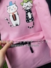 Balo Teen vải bố kèm bóp viết hình 3 chú mèo xinh xinh - (29x12x42cm)