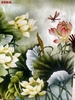 Tranh kính điêu khắc hoa sen Coba Artglass
