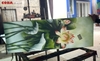 Tranh kính điêu khắc hoa sen Coba Artglass