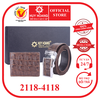 Bóp & Dây nịt nam da bò vân cá sấu màu nâu HD2118-HD4118
