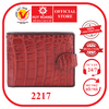 Bóp nam da cá sấu nút bấm màu nâu đỏ HD2217