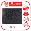 Bóp nam da cá sấu ngăn sau màu đen HD2219