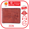 Bóp nam da cá sấu nguyên con nhỏ màu nâu đỏ HD2226