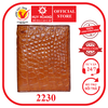 Bóp nam da cá sấu kiểu đứng màu vàng bò HD2230