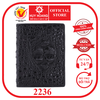 Bóp nam da cá sấu nguyên con kiểu đứng màu đen HD2236