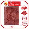 Bóp nam da cá sấu nguyên con kiểu đứng màu nâu đỏ HD2237