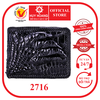 Bóp nam da cá sấu đan viền gù chân màu đen HD2716