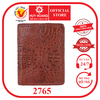 Bóp nam da cá sấu nguyên con đan viền kiểu đứng màu nâu đỏ HD2765
