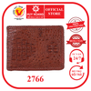 Bóp nam da cá sấu nguyên con đan viền màu nâu đỏ HD2766