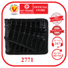 Bóp nam da cá sấu đan viền 2 gai màu đen HD2771