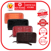 Bóp nữ da cá sấu 2 khóa gai màu vàng bò, đen, nâu đỏ, nâu đất HD3208-09-10-16