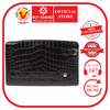 Túi cầm tay da cá sấu da bụng màu đen HD6710