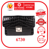 Cặp cầm tay da cá sấu da bụng màu đen HD6730
