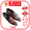Giày tăng chiều cao da cá sấu Huy Hoàng cột dây màu nâu đất HD72001