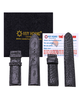 Dây đồng hồ Huy Hoàng da cá sấu size 22, 24, 26 màu đen HD8206