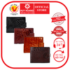 Bóp nam da cá sấu nút bấm màu đen, nâu đỏ, vàng bò, nâu đất HD2216-17-18-44