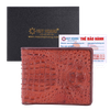 Bóp nam da cá sấu nguyên con nhỏ màu nâu đỏ HD2226