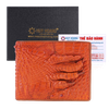 Bóp nam da cá sấu gù chân màu vàng bò HD2234