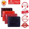 Ví nam da cá sấu đan viền màu đen, nâu đất, nâu đỏ, vàng bò HD2254-2711-2712-2713