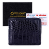 Ví nam da cá sấu đan viền màu đen, nâu đất, nâu đỏ, vàng bò HD2254-2711-2712-2713