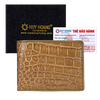 Bóp nam da cá sấu ngăn sau màu rêu HD2284