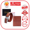 Bóp & Dây nịt nam da đà điểu da chân màu vàng bò HD2412-HD4403
