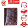 Bóp nam Huy Hoàng da rắn biển kiểu đứng màu đỏ phối nâu HD2613
