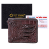 Bóp nam da cá sấu đan viền gù chân màu nâu đất HD2717