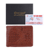 Bóp nam da cá sấu nguyên con đan viền màu nâu đỏ HD2766