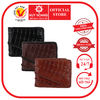 Ví nam da cá sấu đan viền gai màu đen, nâu đất, nâu đỏ HD2771-72-74