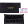 Ví nữ da bò vân cá sấu nhỏ 3 gấp lửng màu da, đen, nâu HD3148-49-50
