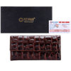 Ví nữ da bò vân cá sấu lớn 3 gấp màu da, đen, nâu đất, nâu đỏ, vàng bò HD3152-53-54-55