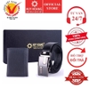 Dây nịt nam & Bóp da bò màu đen HD4126-HD3137 (đầu khóa giao ngẫu nhiên)