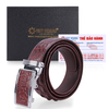 Bóp & Dây nịt nam da cá sấu gai đuôi màu nâu đỏ HD2208-HD4211