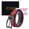 Dây nịt nam da cá sấu nhiều loại màu nâu đỏ HD4205-08-11-25-29-33-35-40-41