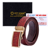 Dây nịt nam da cá sấu nhiều loại màu nâu đỏ HD4205-40-41-53-78